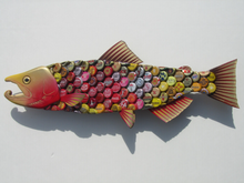 Load image into Gallery viewer, Chinook Salmon Wall Art made with Bottlecaps
