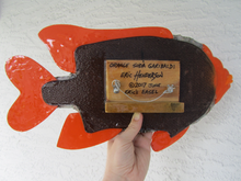 Load image into Gallery viewer, Bottle Cap Garibaldi Fish Sculpture - Metal Wall Art
